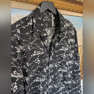 Tiger of Sweden Black and White Floral Shirt